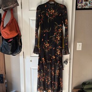 Autumn Floral Long Sleeve Dress